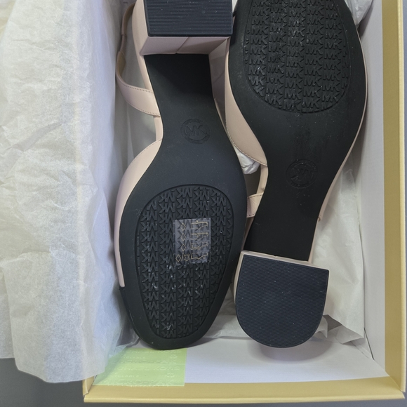 Michael Kors Pink and Black Block Heel Slingbacks - Picture 3 of 6